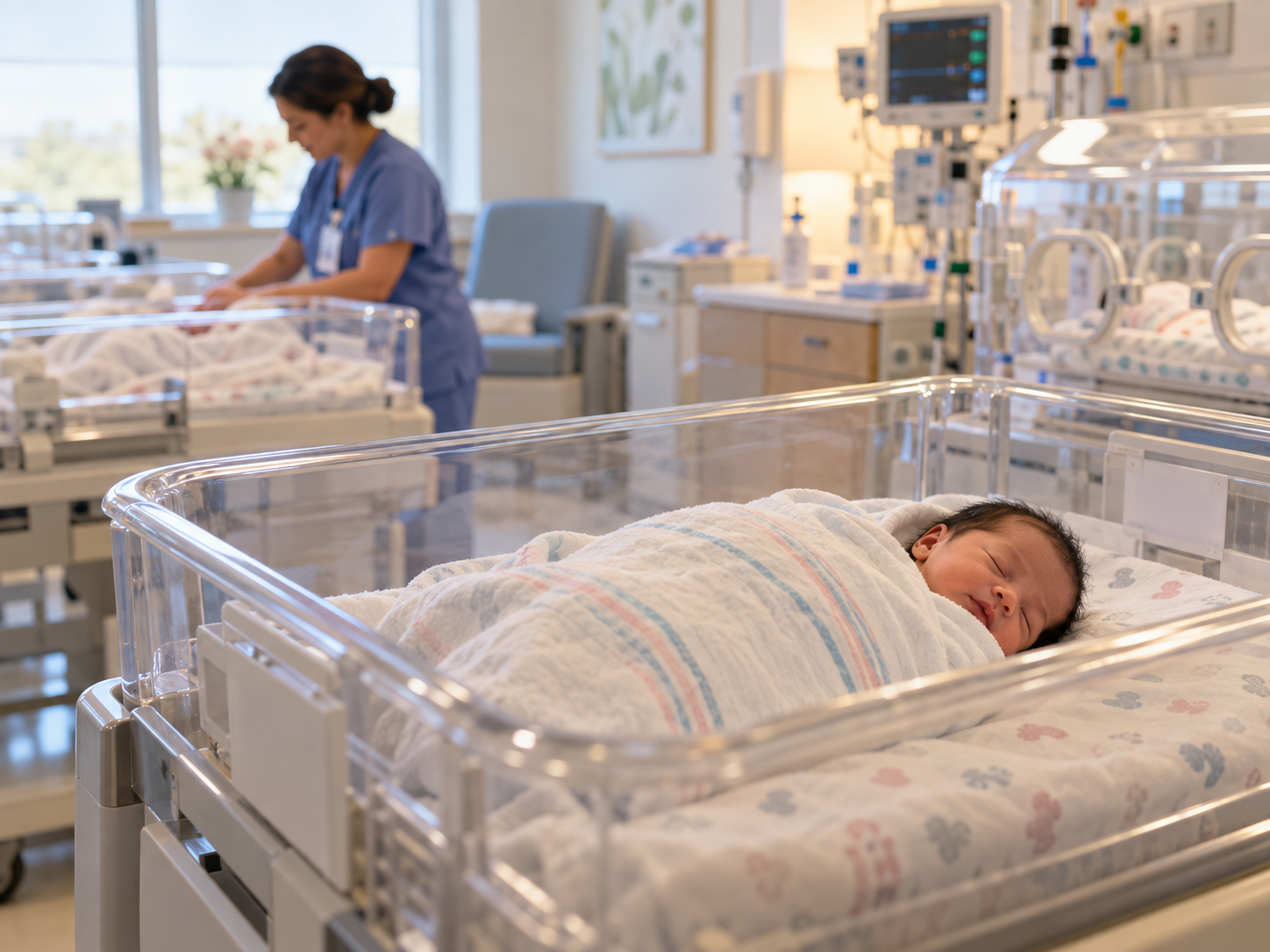 Peaceful Newborn in the Nursery