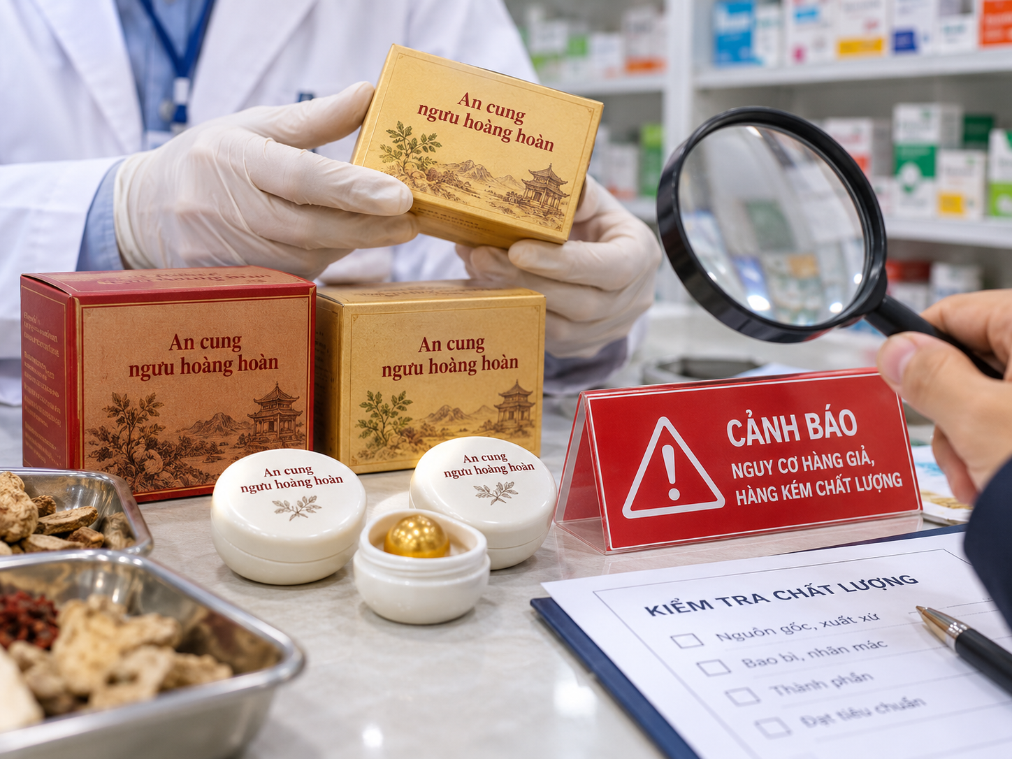 Pharmacy Inspection with Counterfeit Warning