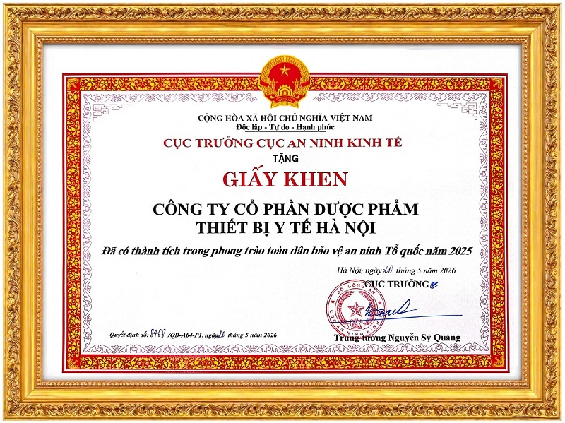 01 Cục An ninh kinh tế - Bộ C&ocirc;ng an trao tặng Giấy khen cho HAPHARCO đ&atilde; c&oacute; th&agrave;nh t&iacute;ch trong phong tr&agrave;o to&agrave;n d&acirc;n bảo vệ an ninh Tổ quốc
