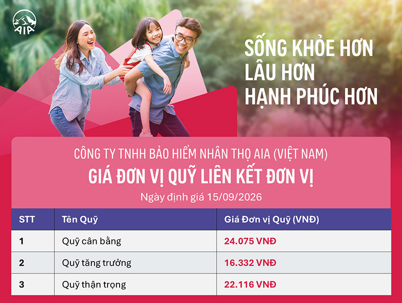 Ngày 16-9 AIA - Gia don vi Quy lien ket don vi Ngày 16-9 AIA - Gia don vi Quy lien ket don vi