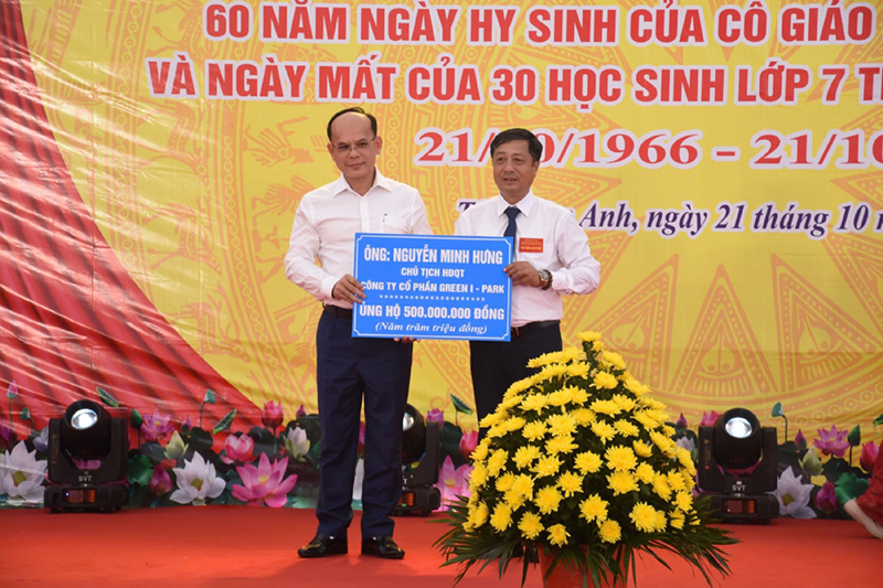 Chủ tịch HĐQT C&ocirc;ng ty Cổ phần Green i-Park Nguyễn Minh Hưng ủng hộ